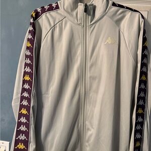 Kappa White Soft Shell Jacket with Purple Accents